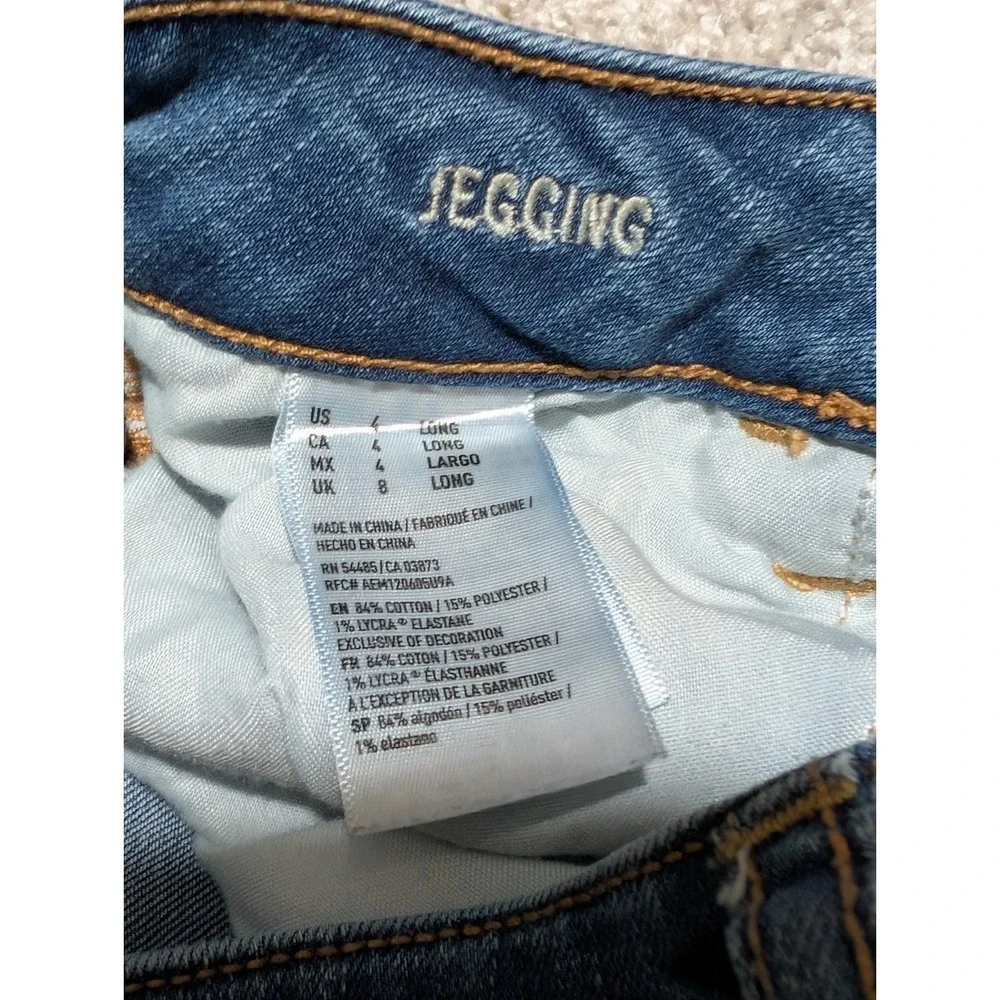 American Eagle Womens Skinny Blue Jean Jegging Size 4‎ Super Stretch